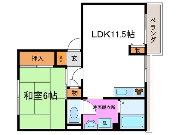 タウニ－松尾Ａ棟の物件間取画像